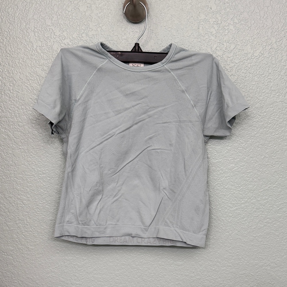 Athleta Light sage green Short Sleeve Performance crop Tee